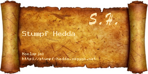Stumpf Hedda névjegykártya